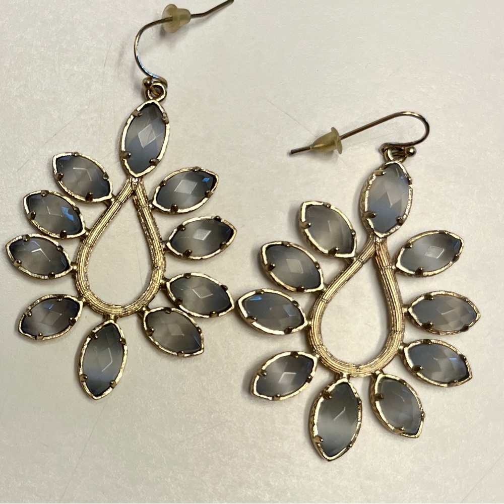 Kendra Scott Gold and Slate Gray Nyla Earrings